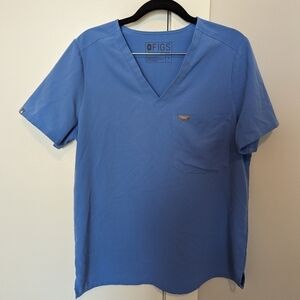 😄 Figs blue scrubs top sz M